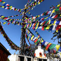 Extra Large Tibetan Prayer Flags: Wood Panel Print, 25 Sheets