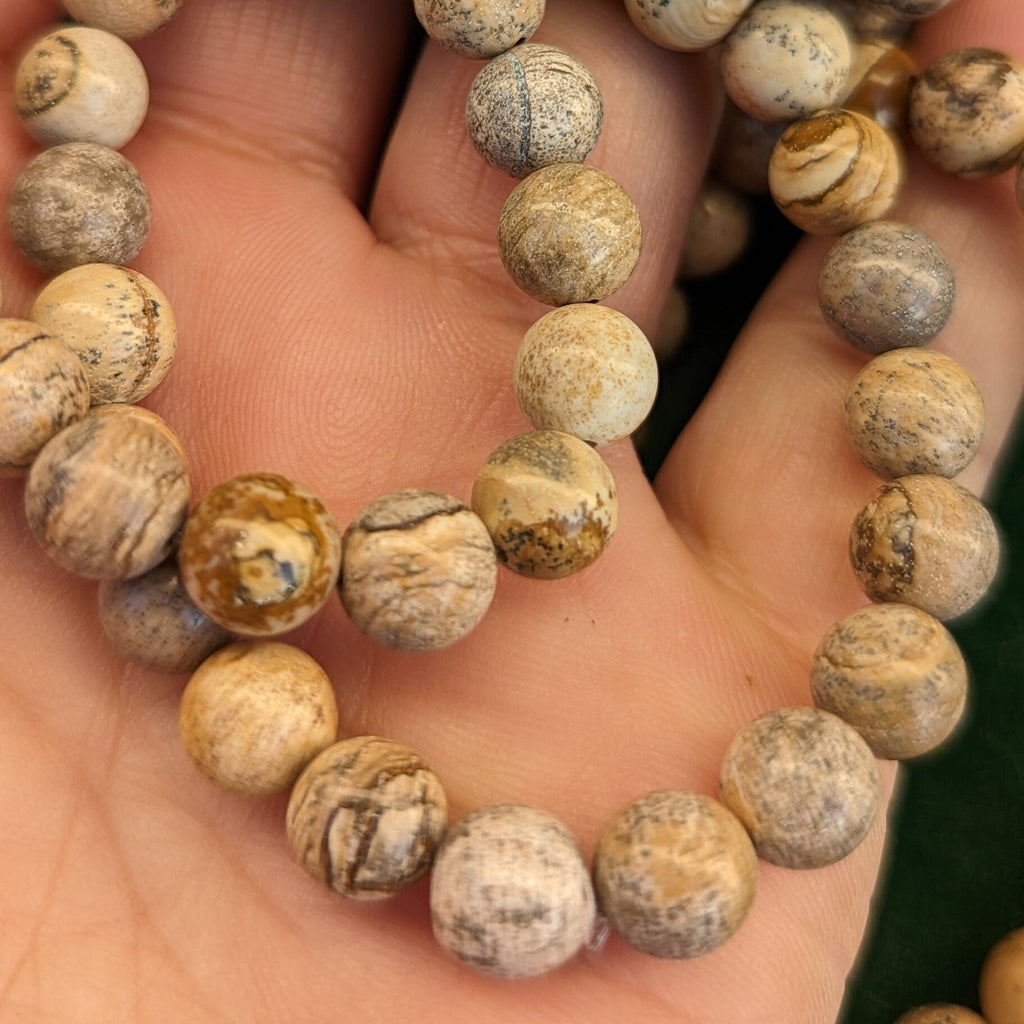 Picture Jasper Bracelet Smooth Round Size 8mm