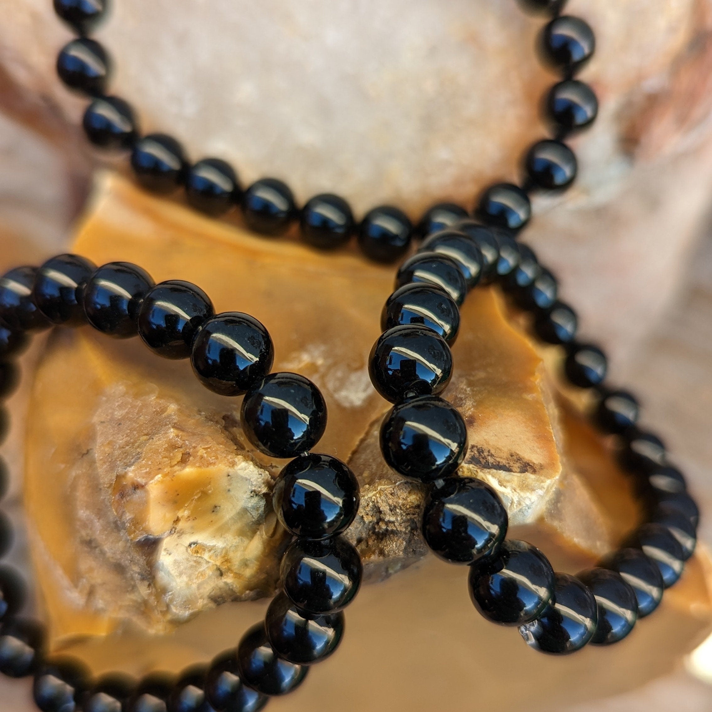 black onyx beaded bracelet
