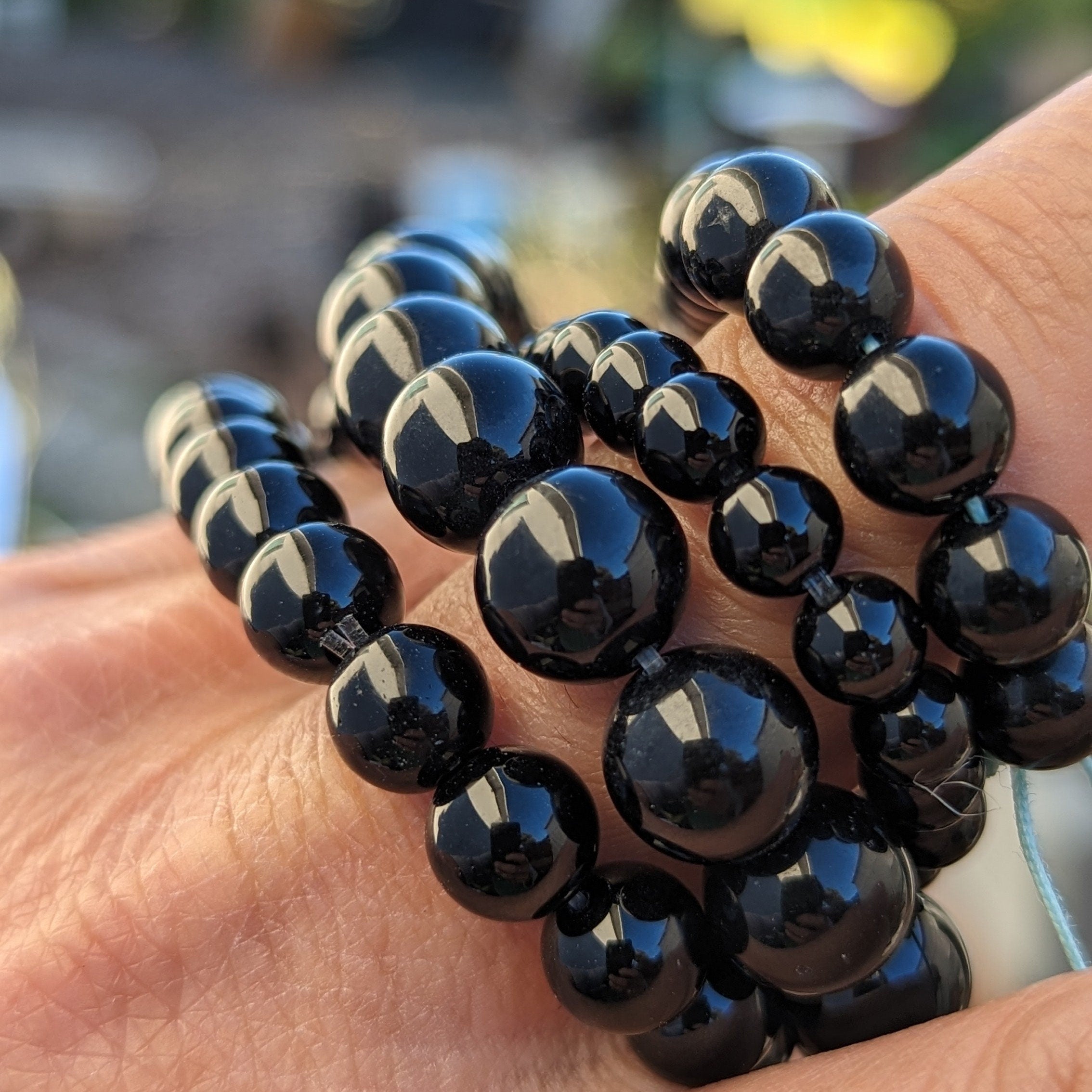black onyx beaded bracelet