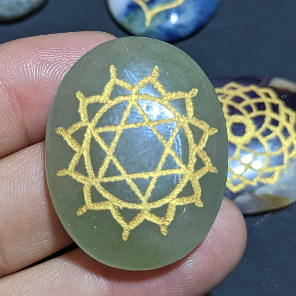 Engraved Chakra Stone Set, Reiki Meditation Stones (Set of 7)