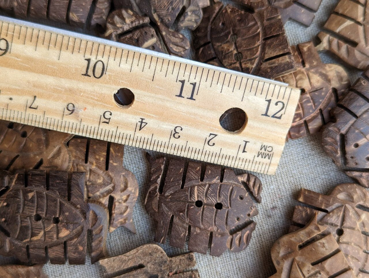 Handmade Buffalo Horn Button: Natural Light Blonde, 35mm