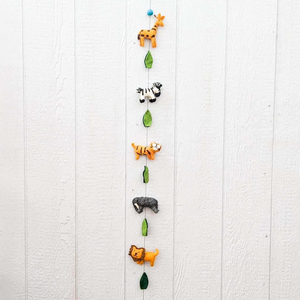 Handmade Wool Felt Safari Garland: Nursery Decor (55" Long)