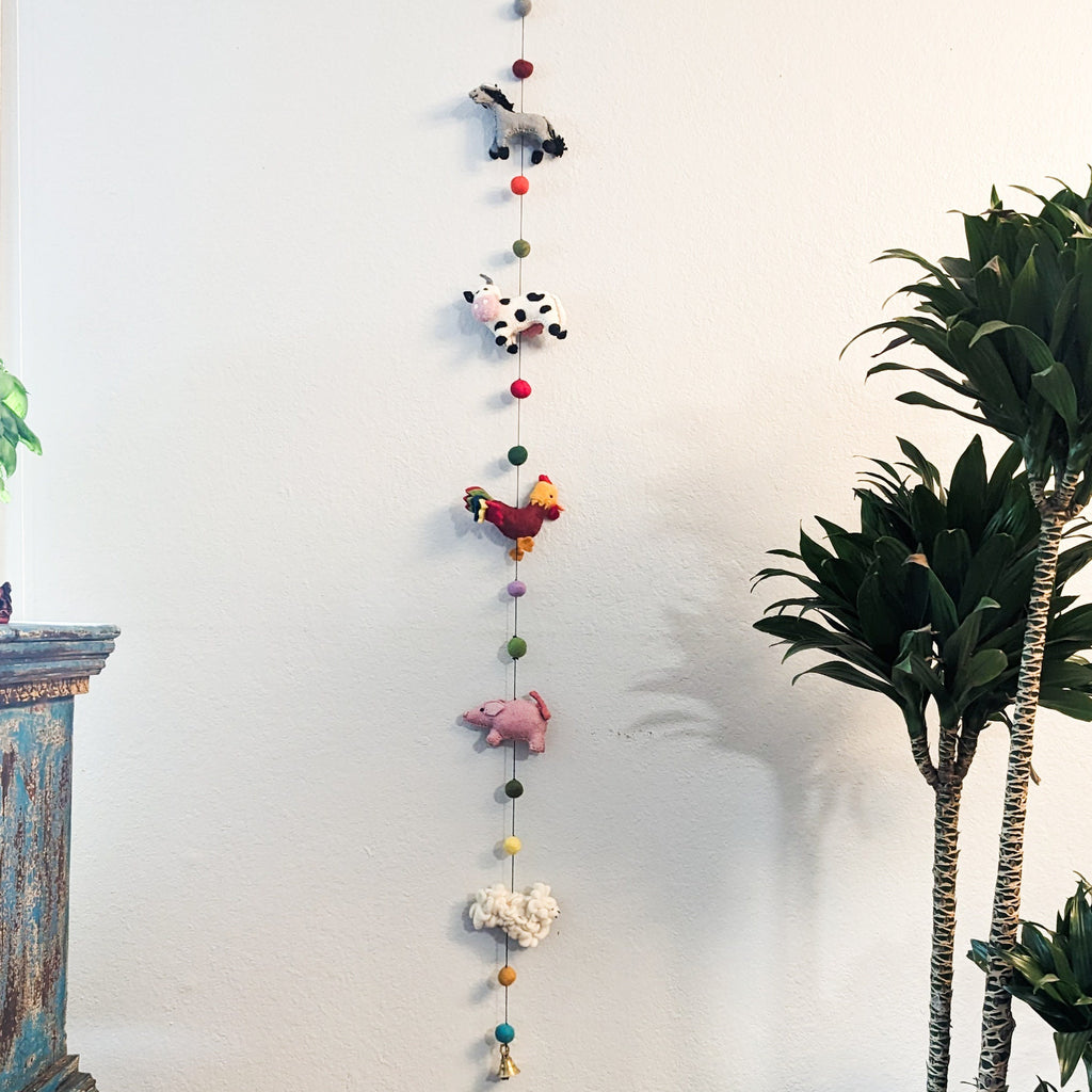 Handmade Wool Felt Safari Garland: Nursery Decor (55" Long)