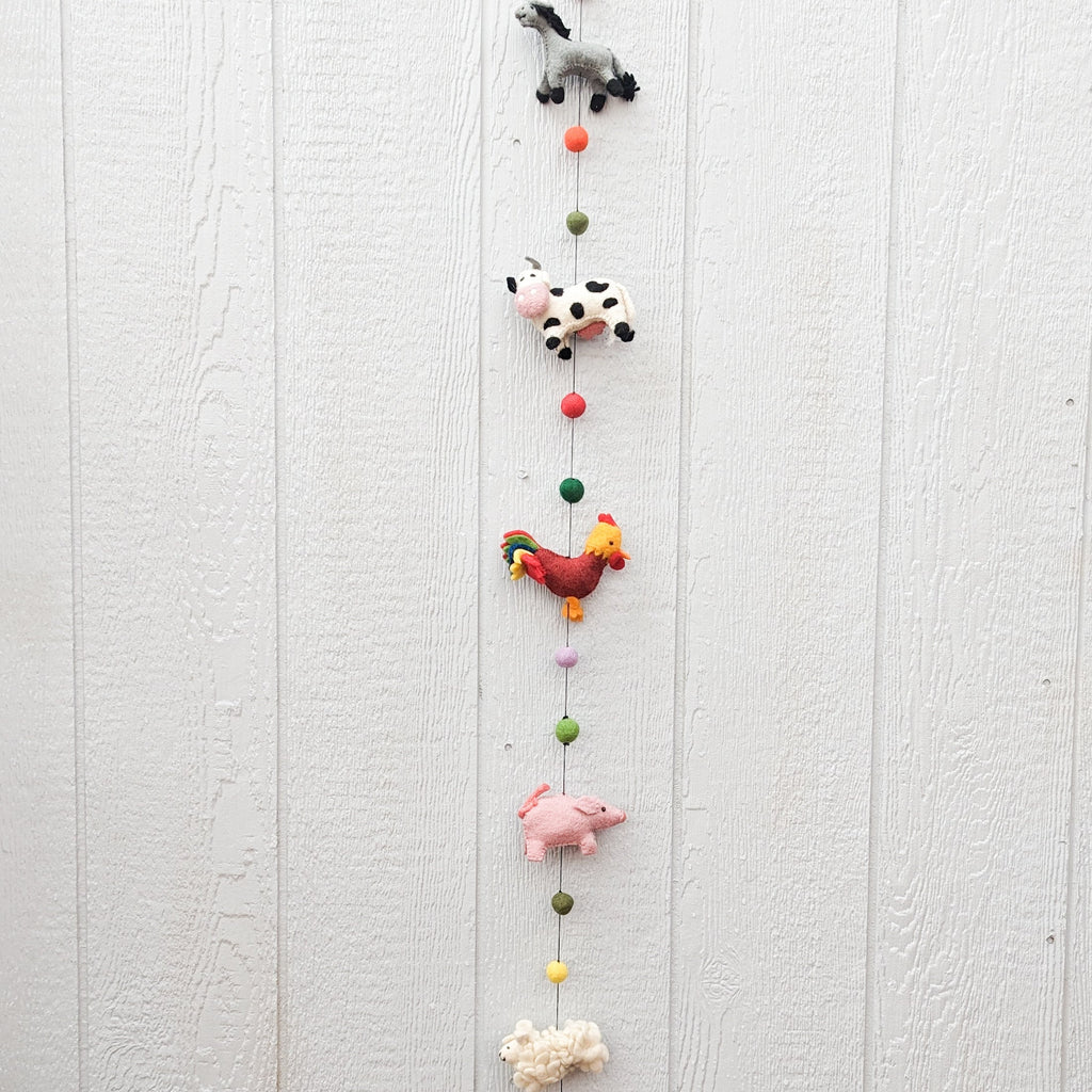 Handmade Wool Felt Safari Garland: Nursery Decor (55" Long)