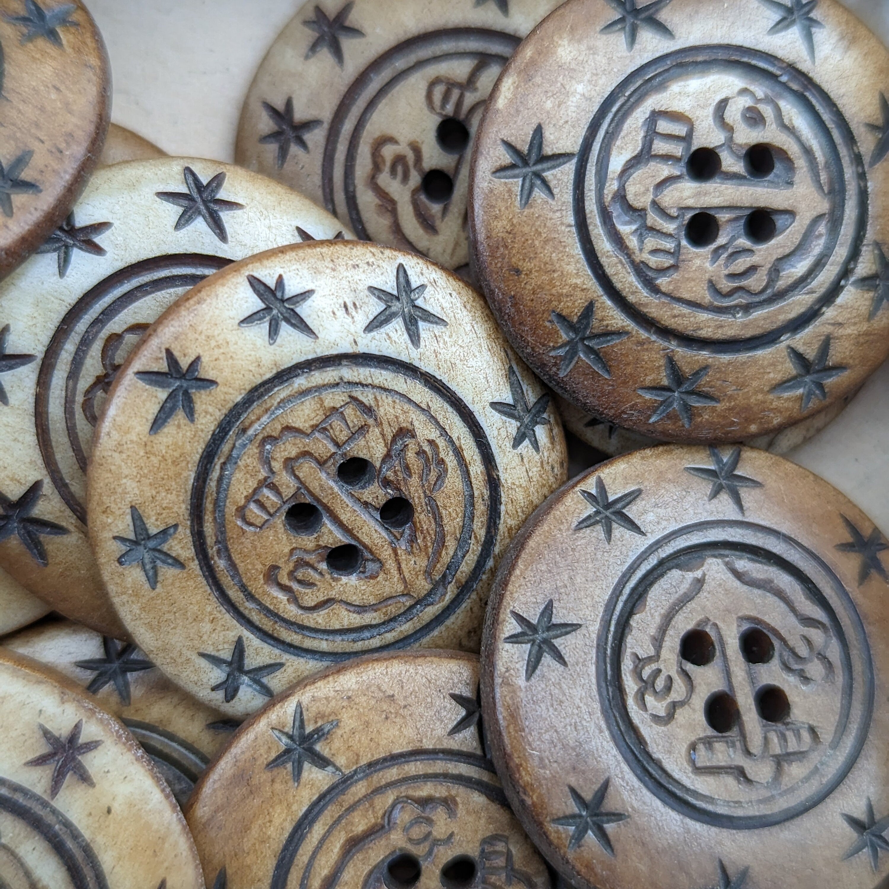 Genuine Handmade Decorative and Unique Handmade Natural Buffalo Horn. wooden Buttons