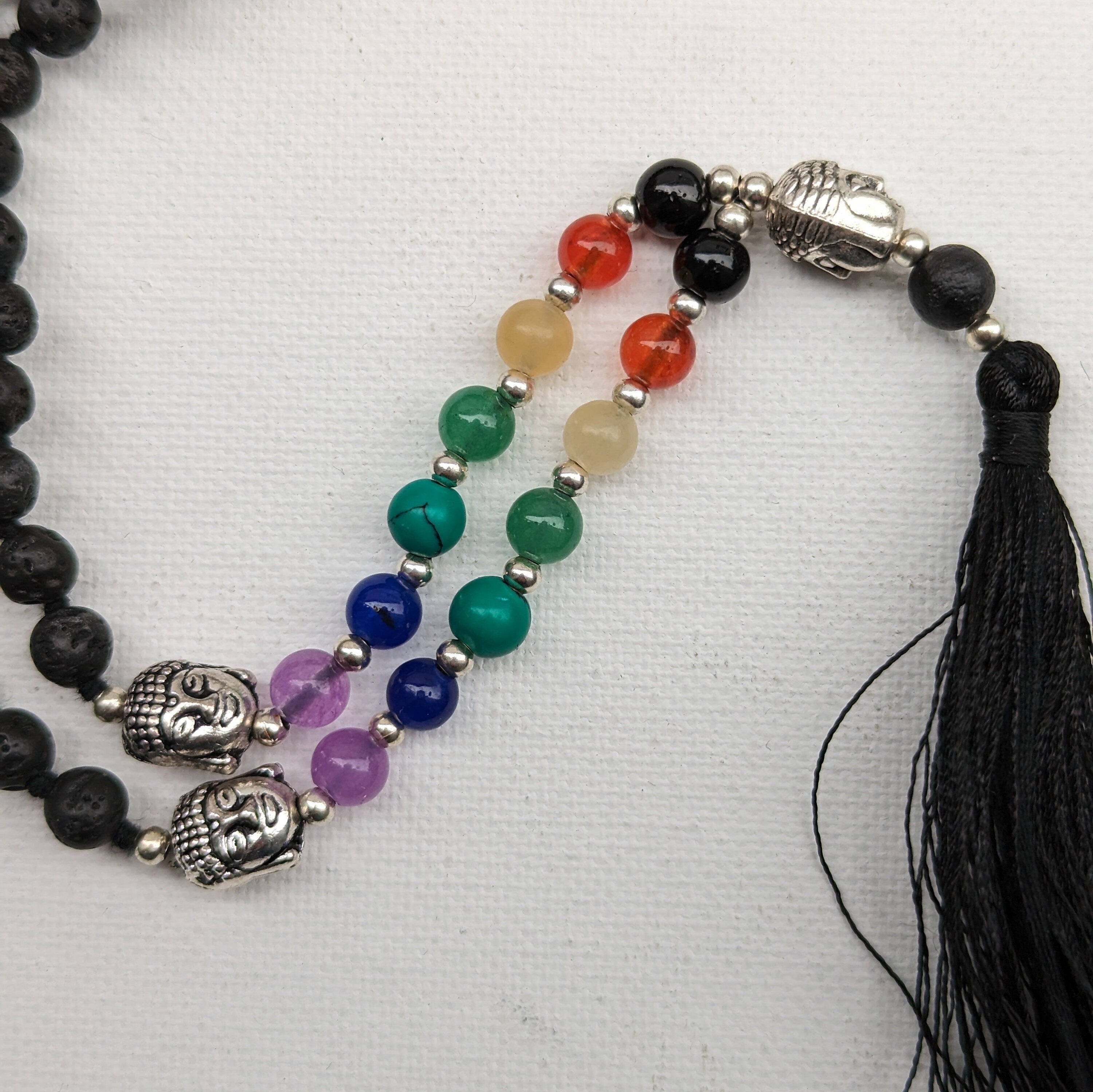Knotted Lava Bead Meditation Mala, 108 Beads