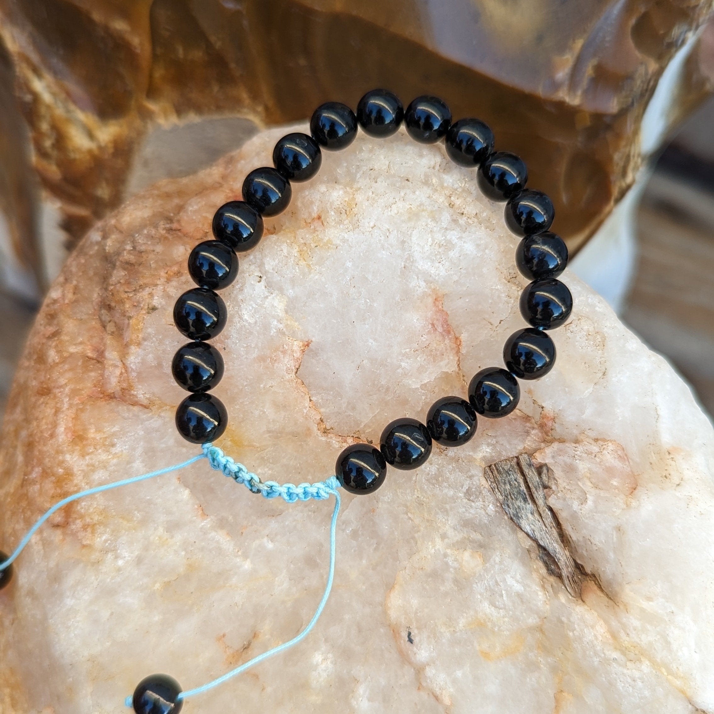 black onyx beaded bracelet