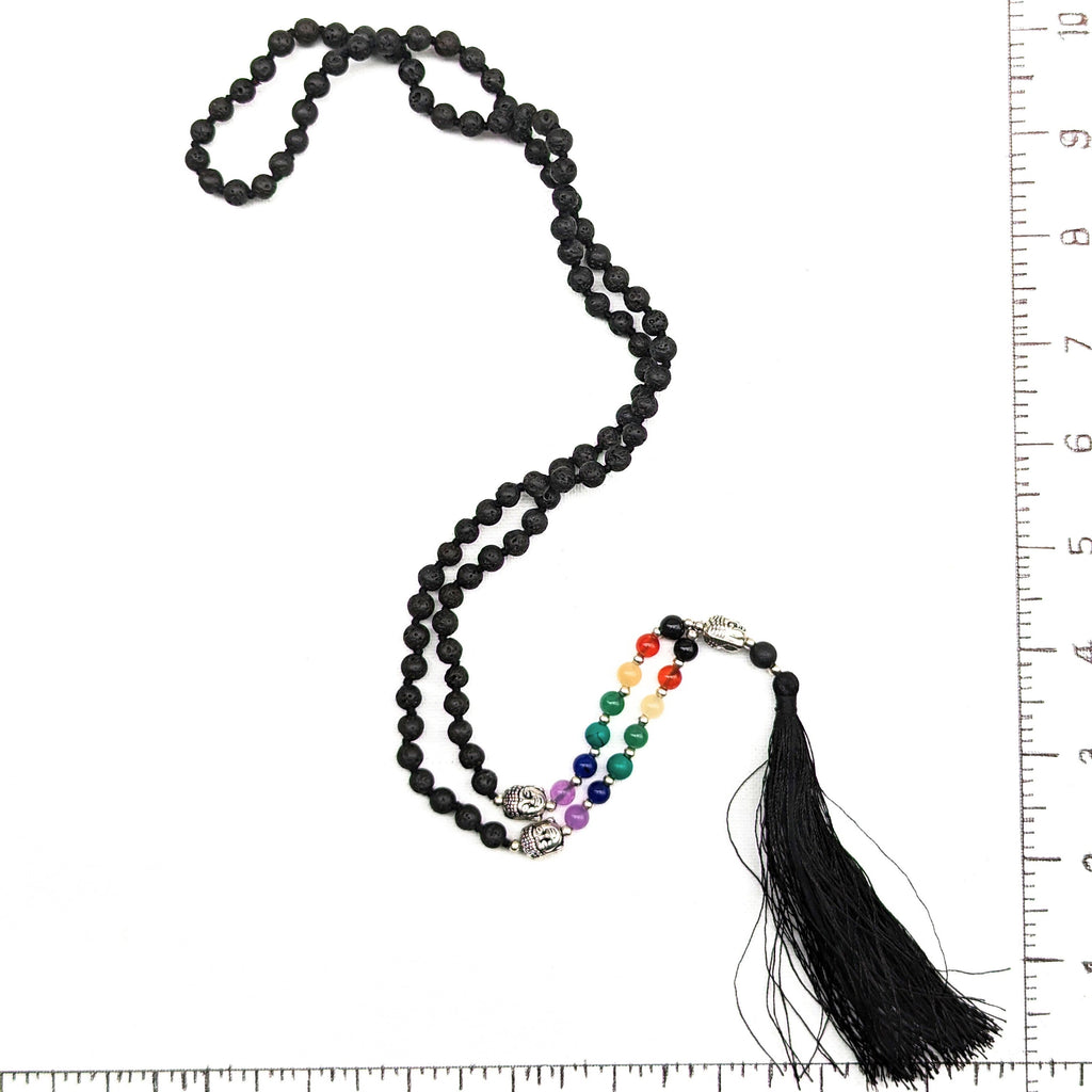 Knotted Lava Bead Meditation Mala, 108 Beads