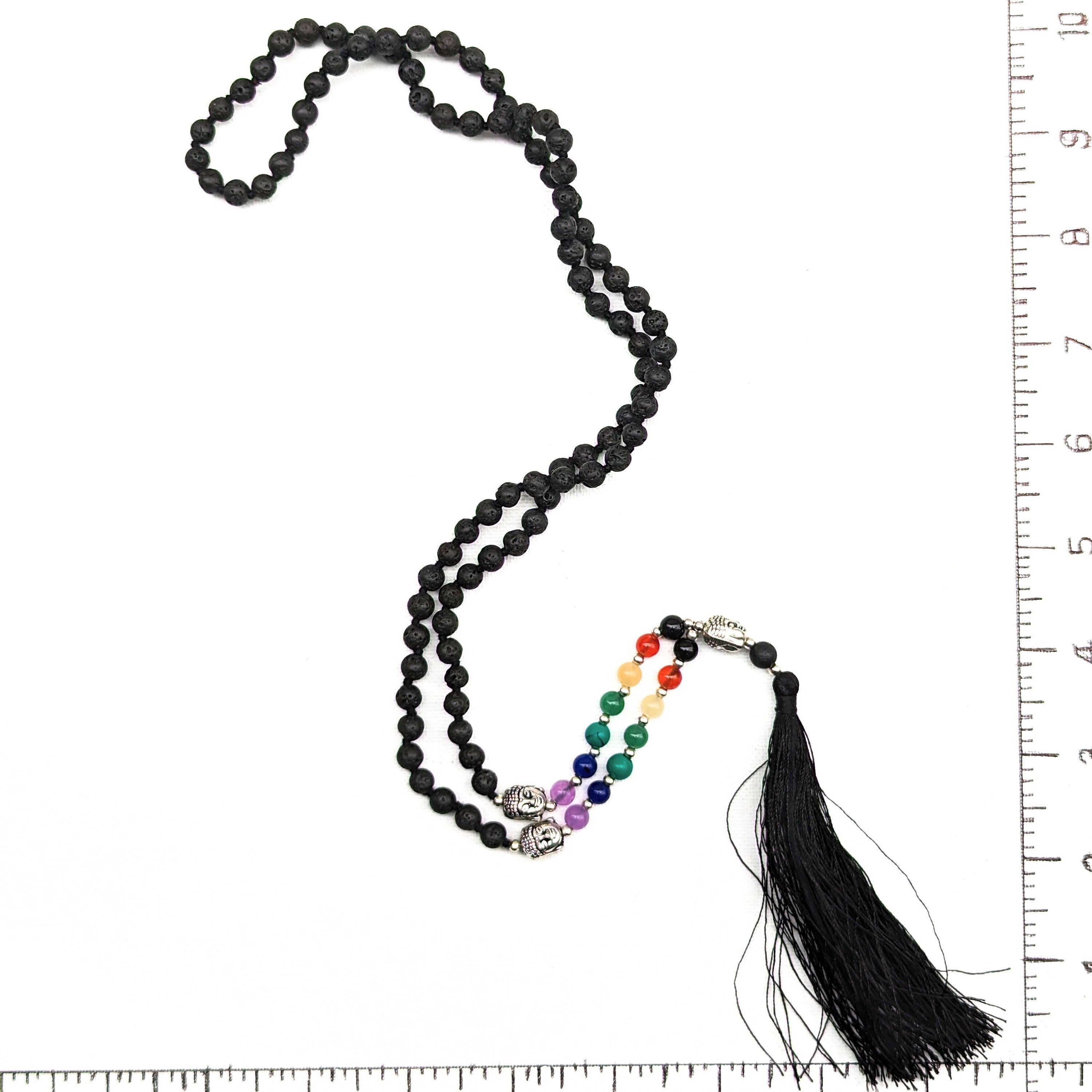 Knotted Lava Bead Meditation Mala, 108 Beads
