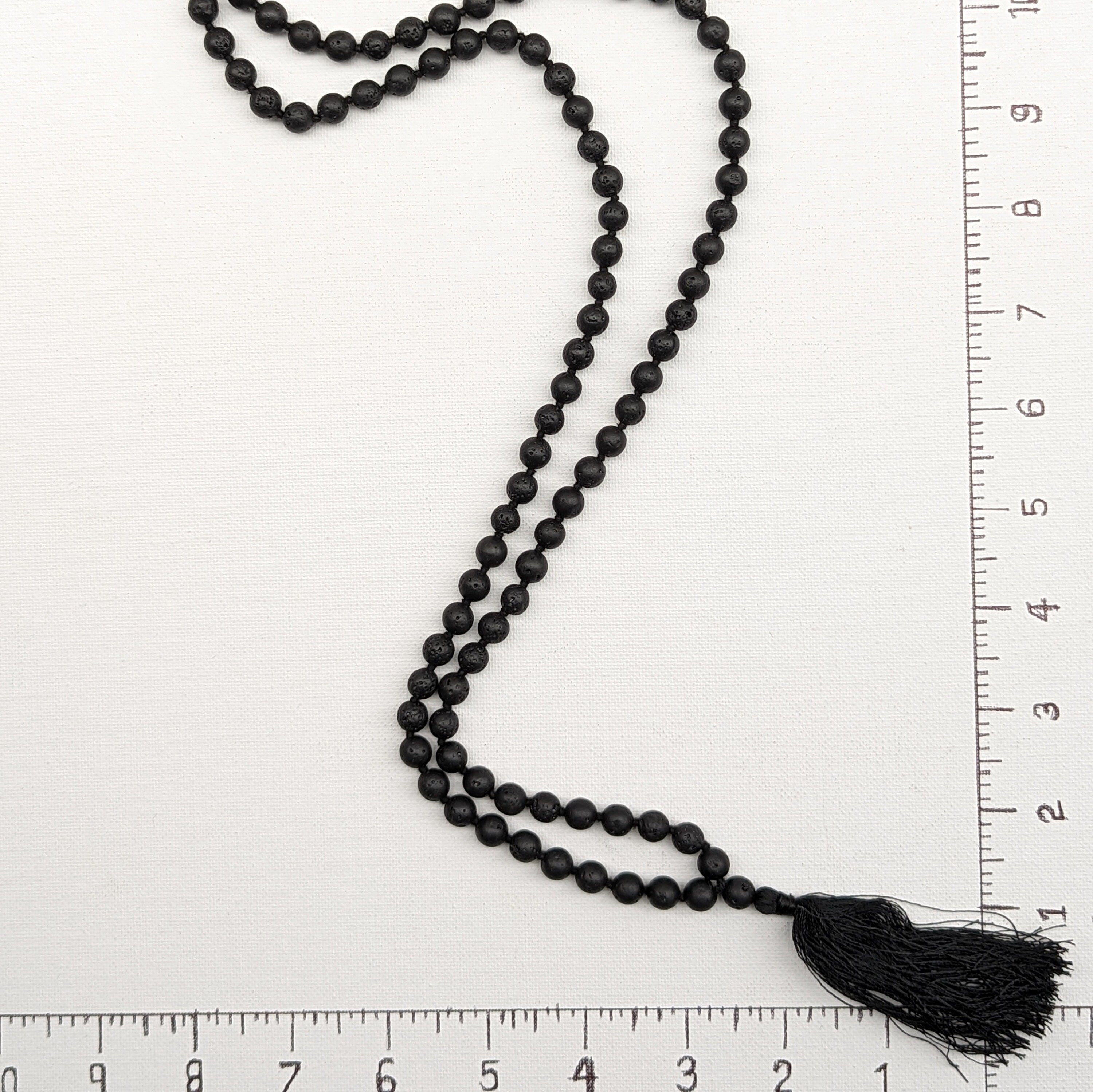 Knotted Lava Bead Meditation Mala, 108 Beads