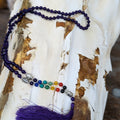 Knotted Amethyst Bead Meditation Mala, 108 Beads