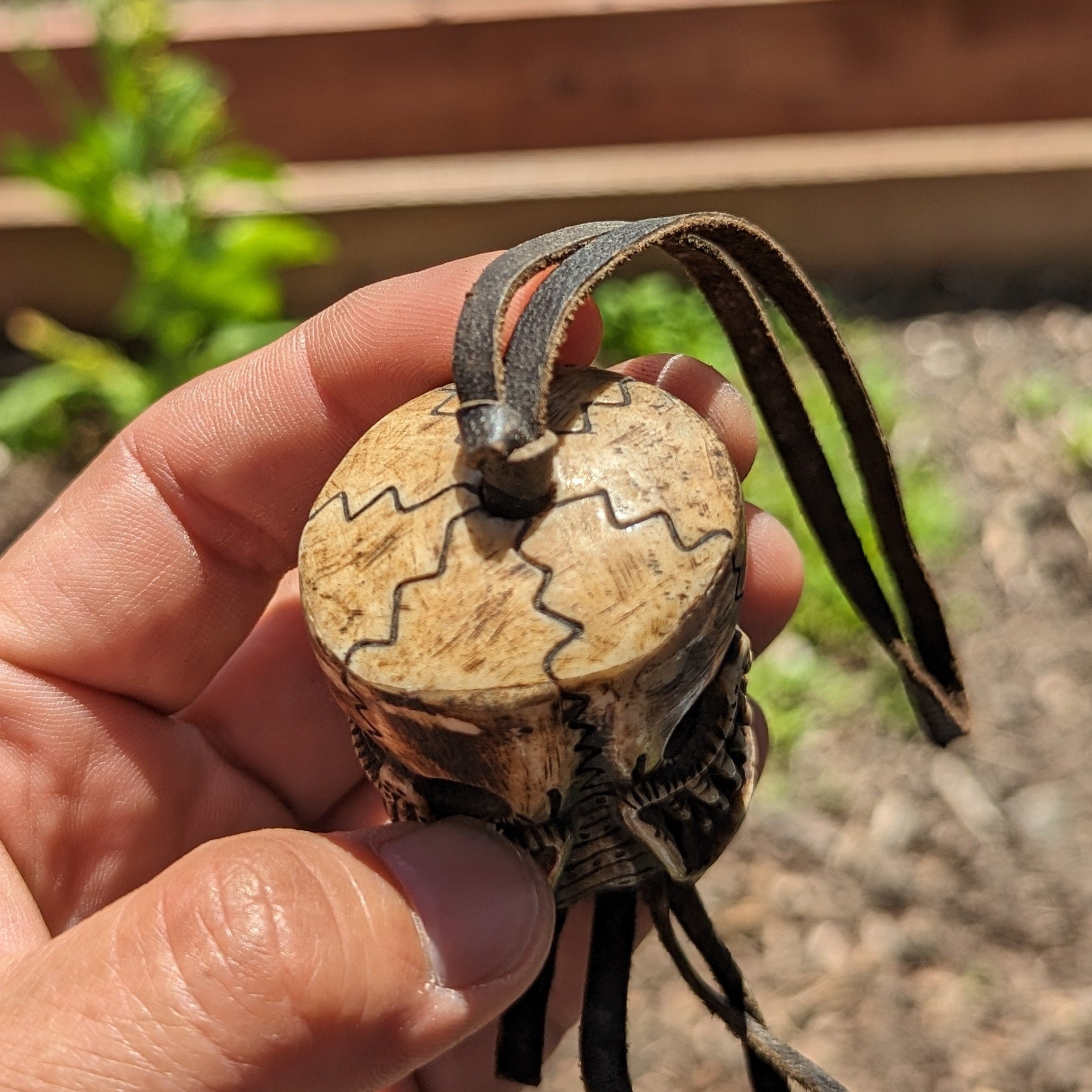 Hand Carved Yak Bone Skull Bead: Tibetan Vintage Meditation Mala