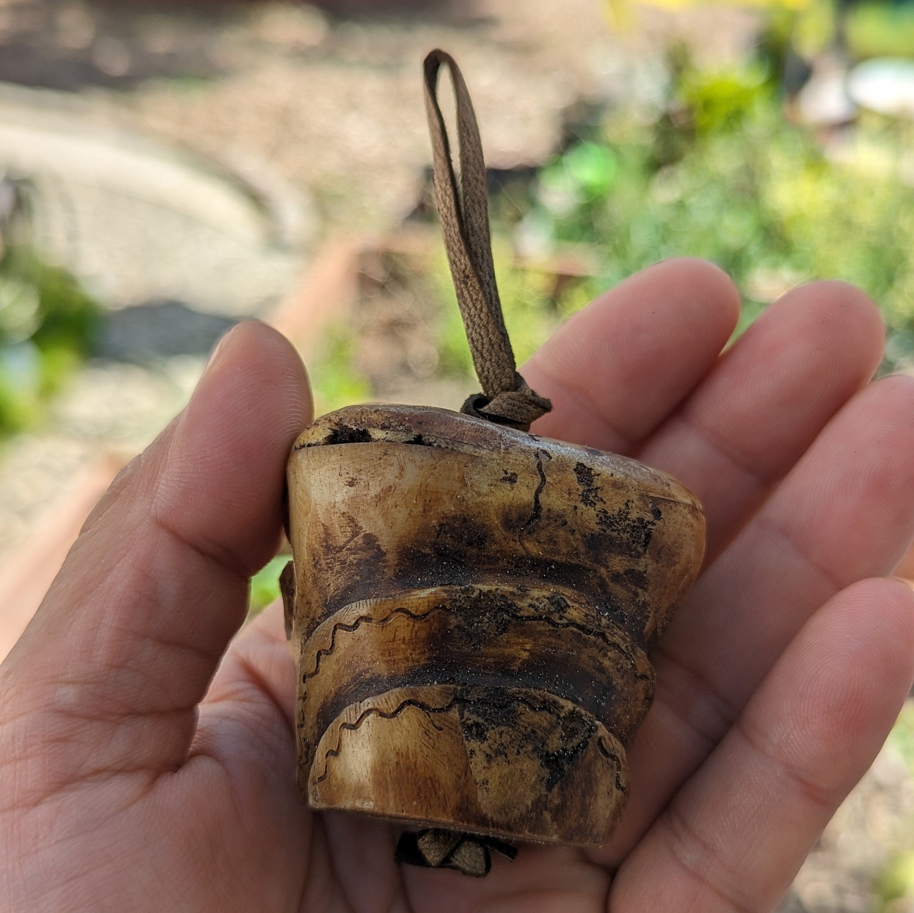Hand Carved Yak Bone Skull: Tibetan Meditation Bead