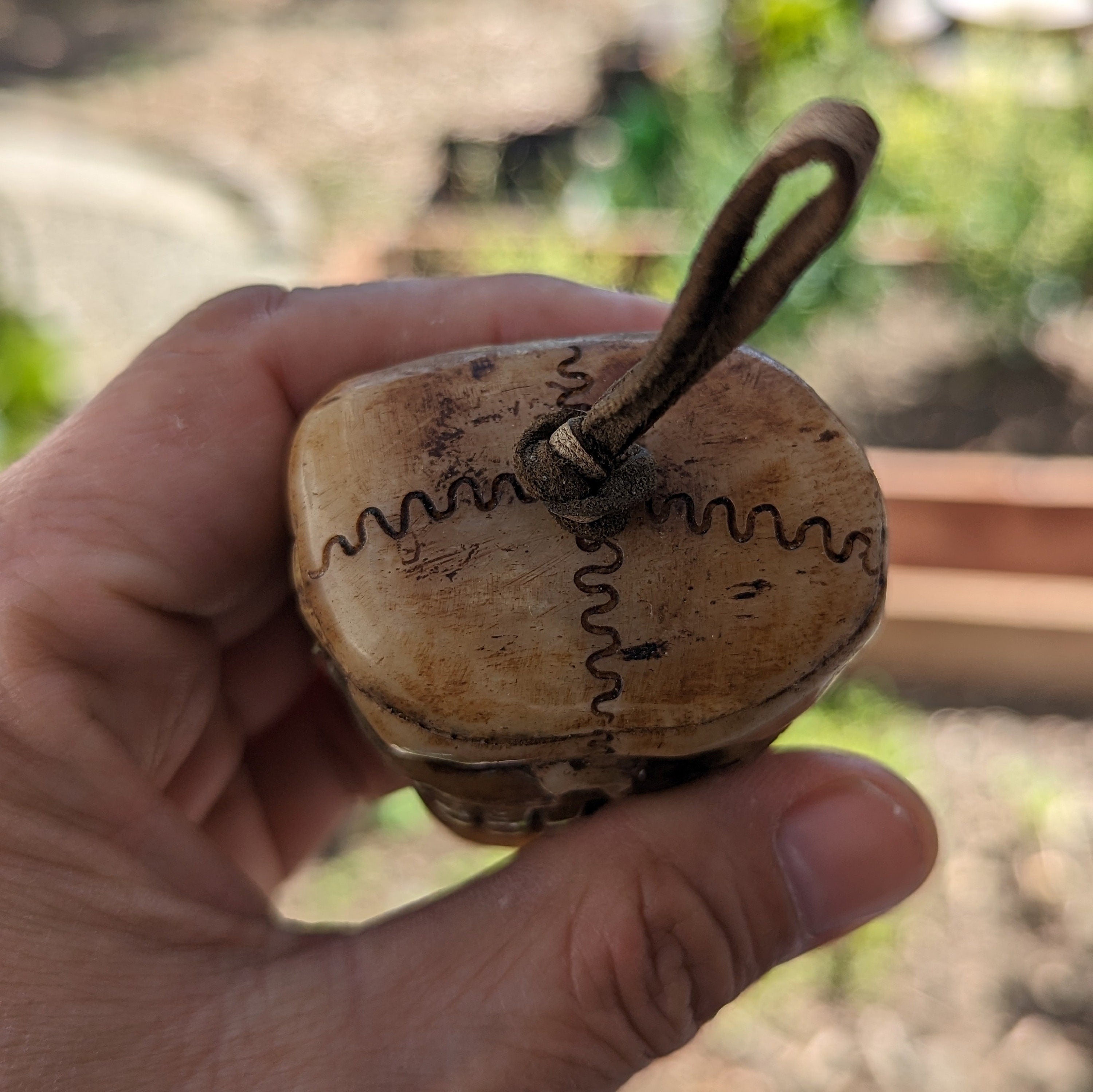 Hand Carved Yak Bone Skull: Tibetan Meditation Bead