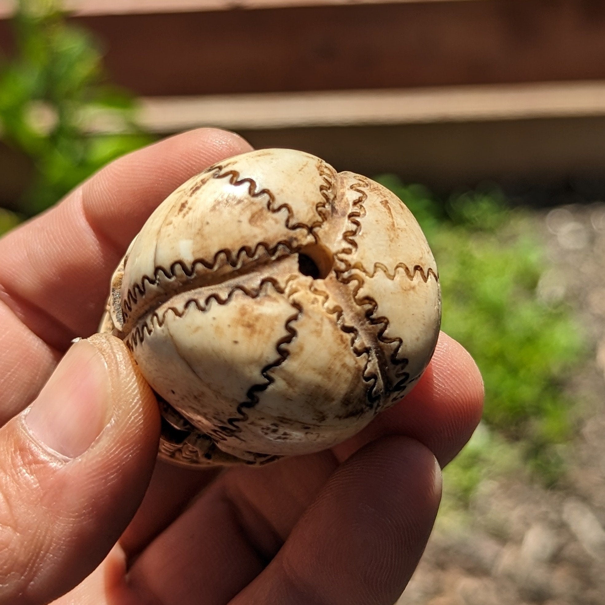 Hand Carved Yak Bone Skull Bead: Tibetan Vintage Meditation Mala