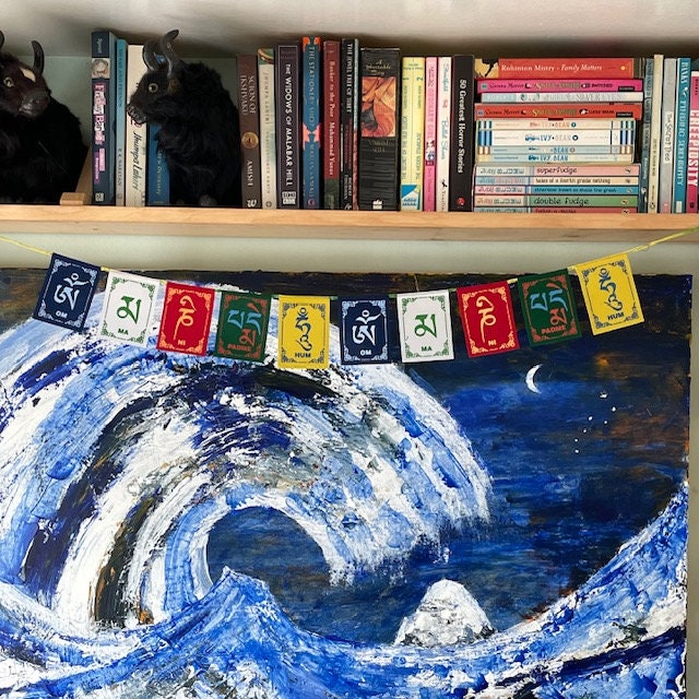 Mini Tibetan fabric Prayer Flags: Colorful Spiritual Home Decor