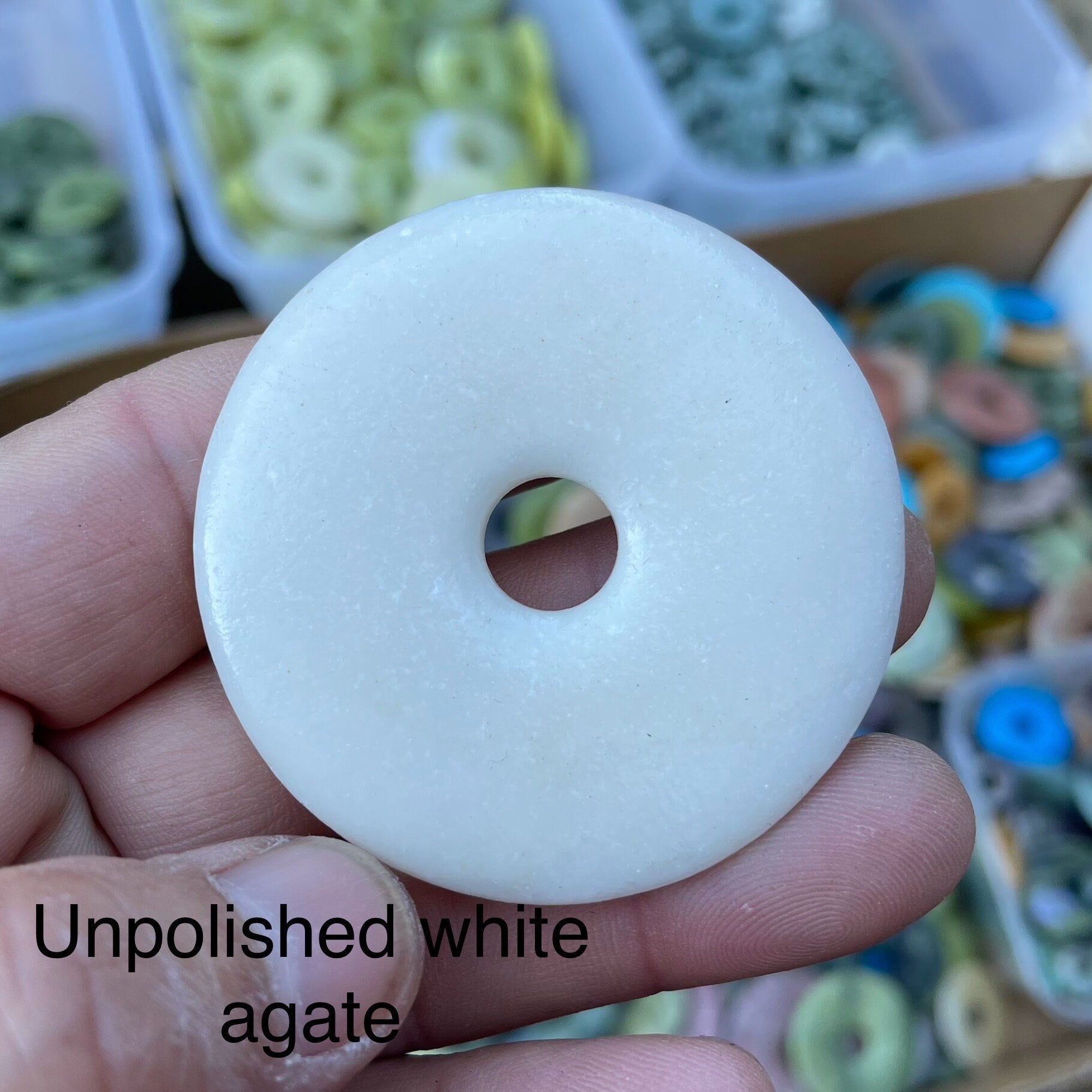 Crystal Donut Pendant: Gemstone Pi Necklace