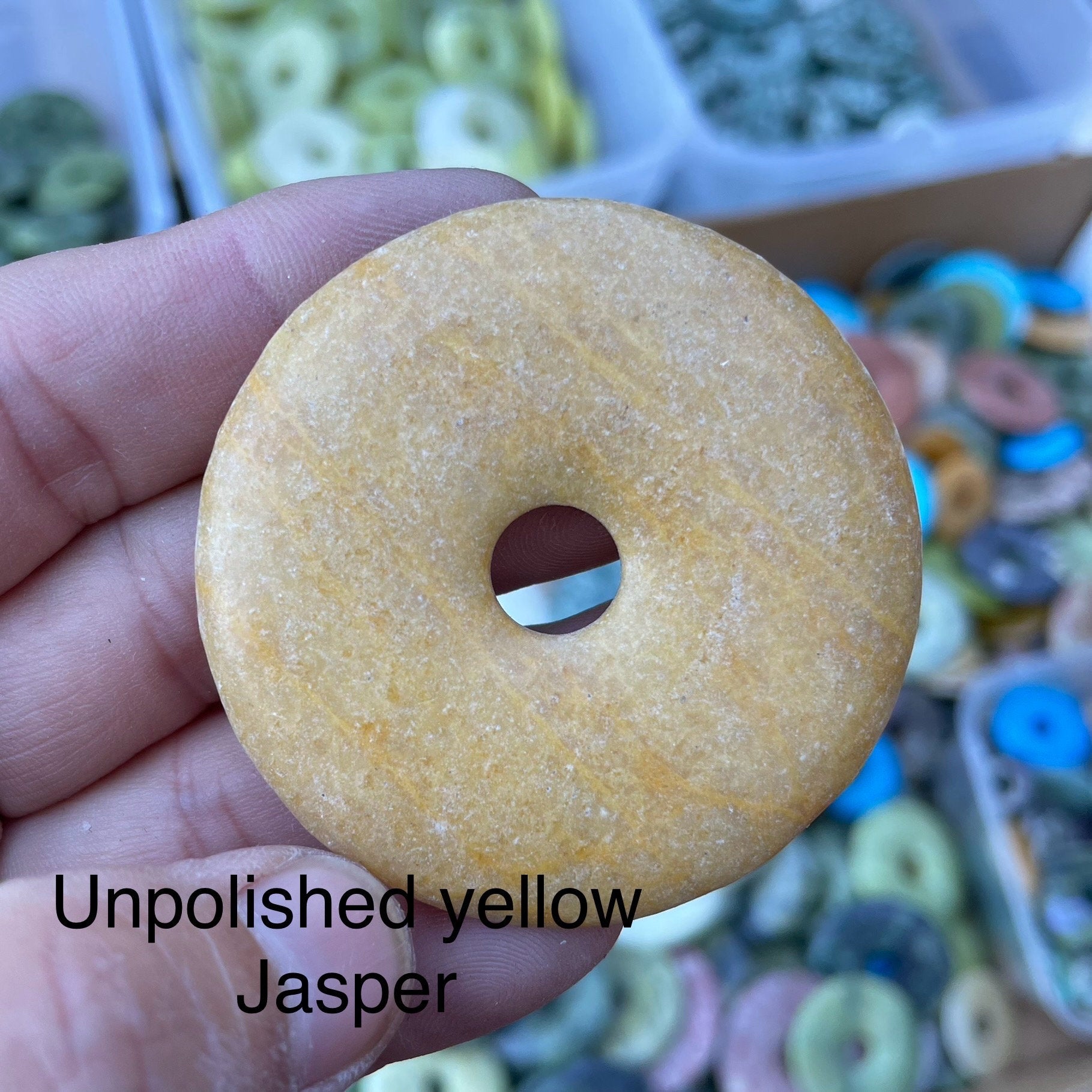 Crystal Donut Pendant: Gemstone Pi Necklace