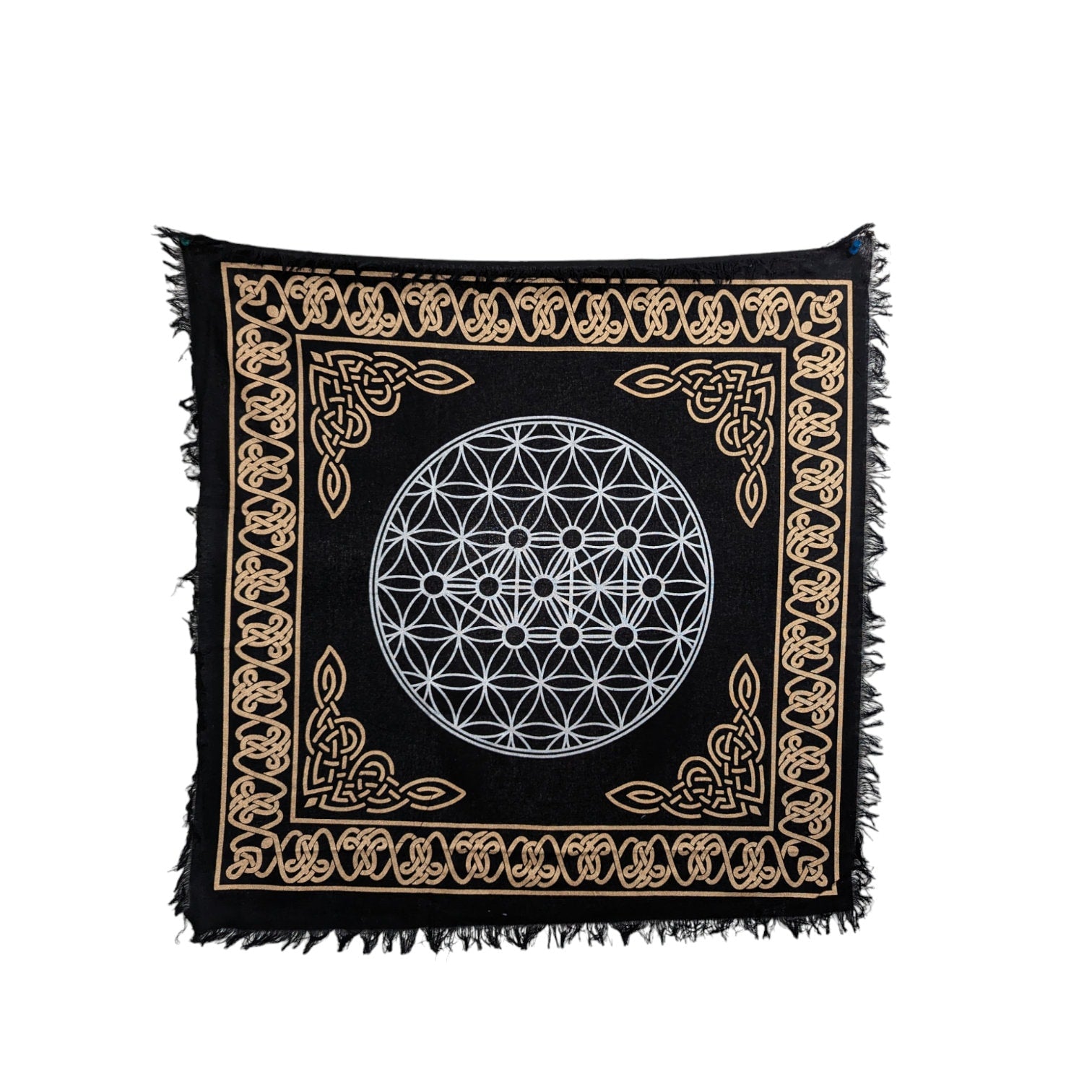 Zodiac Sun Tarot Cloth: Golden Divination Altar Tablecloth