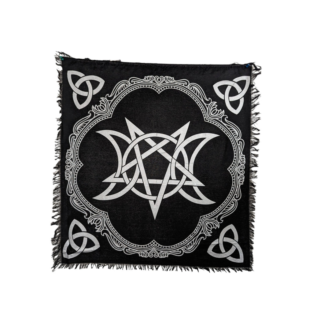 Zodiac Sun Tarot Cloth: Golden Divination Altar Tablecloth