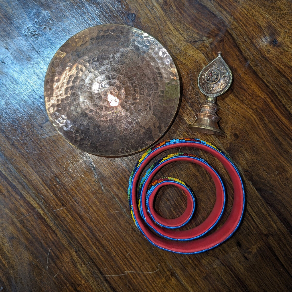 Handmade Tibetan Copper Mandala Offering Set
