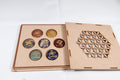 Engraved 7 Chakra Palm Stone Set with Wood Box