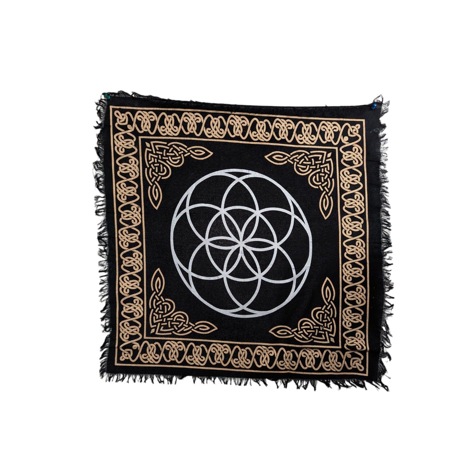 Zodiac Sun Tarot Cloth: Golden Divination Altar Tablecloth