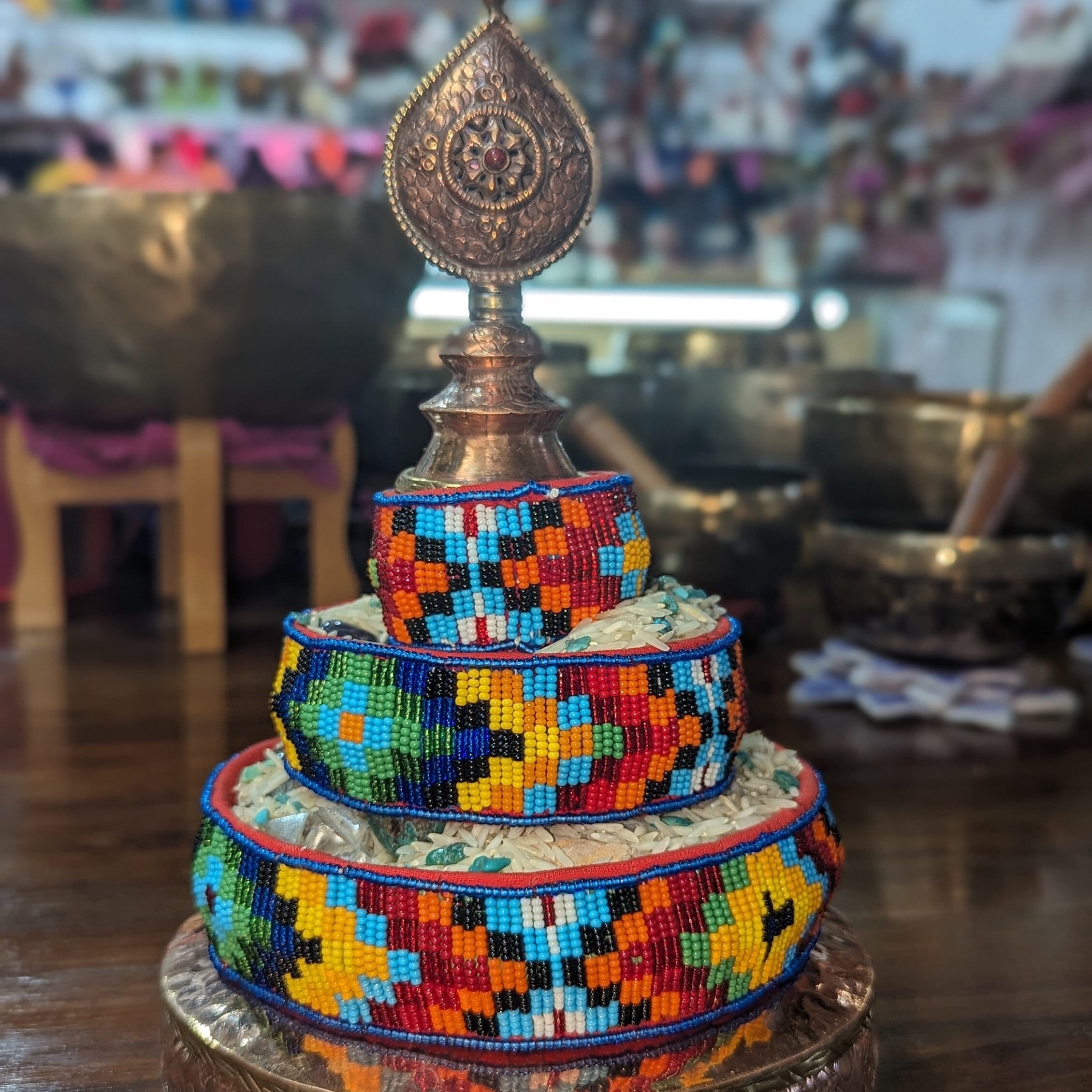Handmade Tibetan Copper Mandala Offering Set