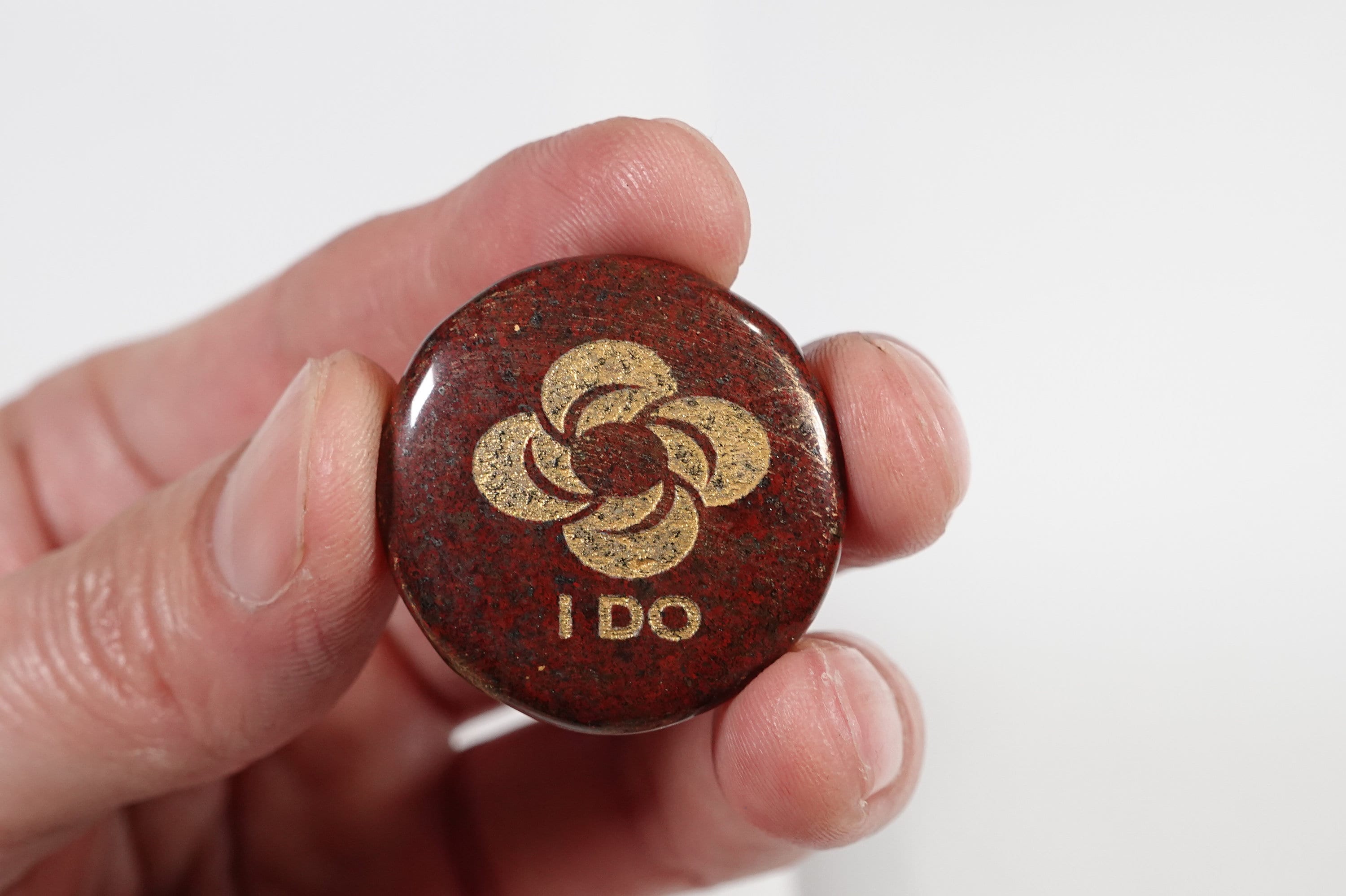 Engraved 7 Chakra Palm Stone Set with Wood Box