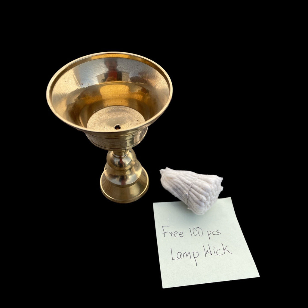 Traditional Brass Butter Lamp: Tibetan Altar Decor, Tea Light Candle Holder
