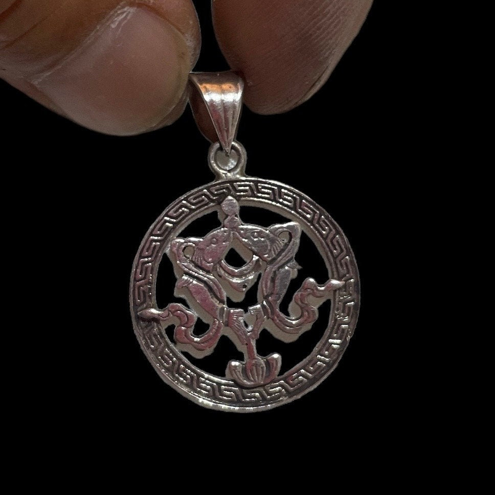 Auspicious Golden Fishes: (Silver Pendant of Auspicious symbol) (T1102-004.3)