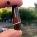 Agate Dzi Beads: Tibetan Amulet (35mm x 12mm)