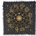Zodiac Sun Tarot Cloth: Golden Selenite Crystal Altar Cloth