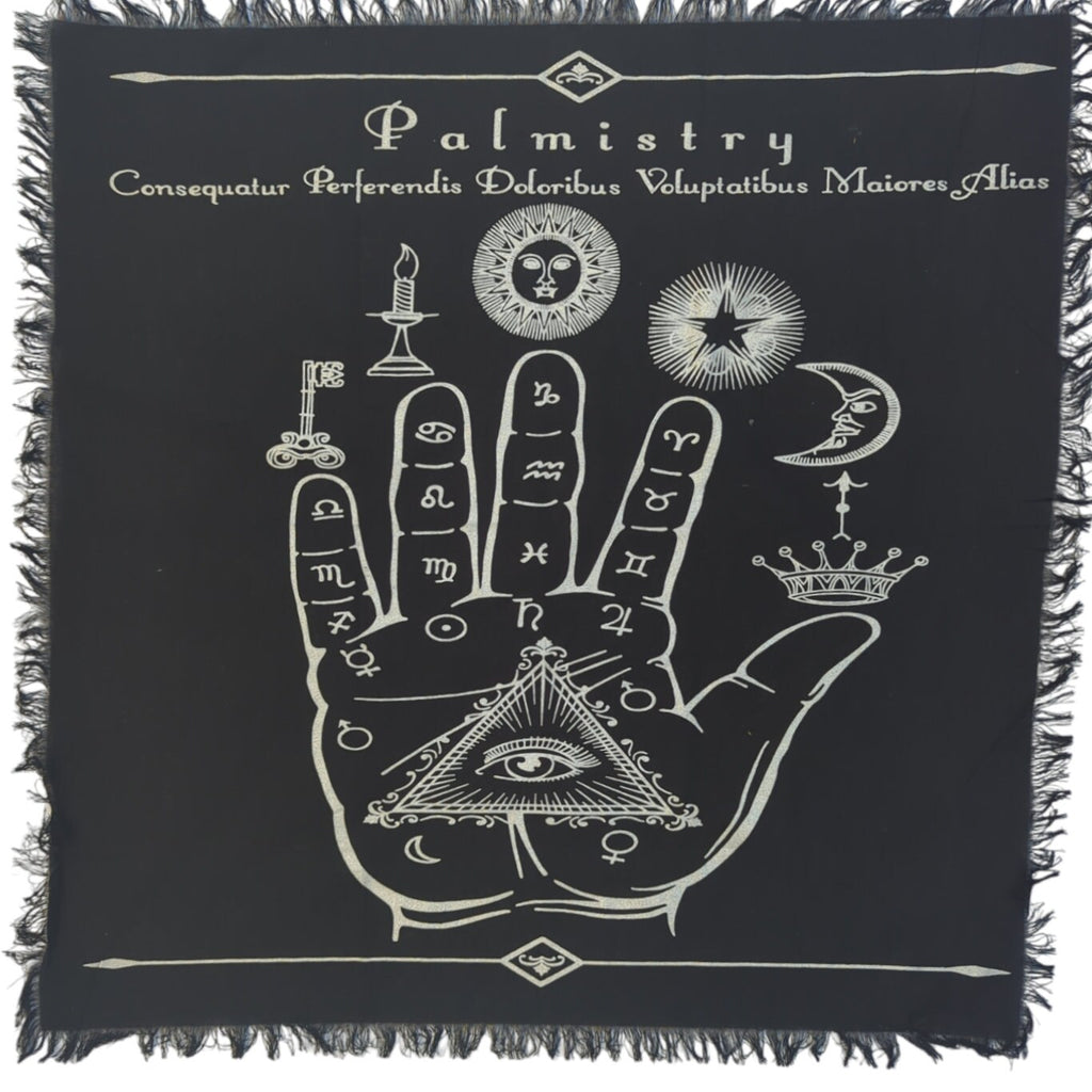 Zodiac Sun Tarot Cloth: Golden Selenite Crystal Altar Cloth