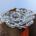 Knotted Clear Quartz Crystal Meditation Mala: 108 Beads, 8mm