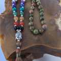 Unakite Jasper Mala: 7 Chakra Stone Meditation Beads