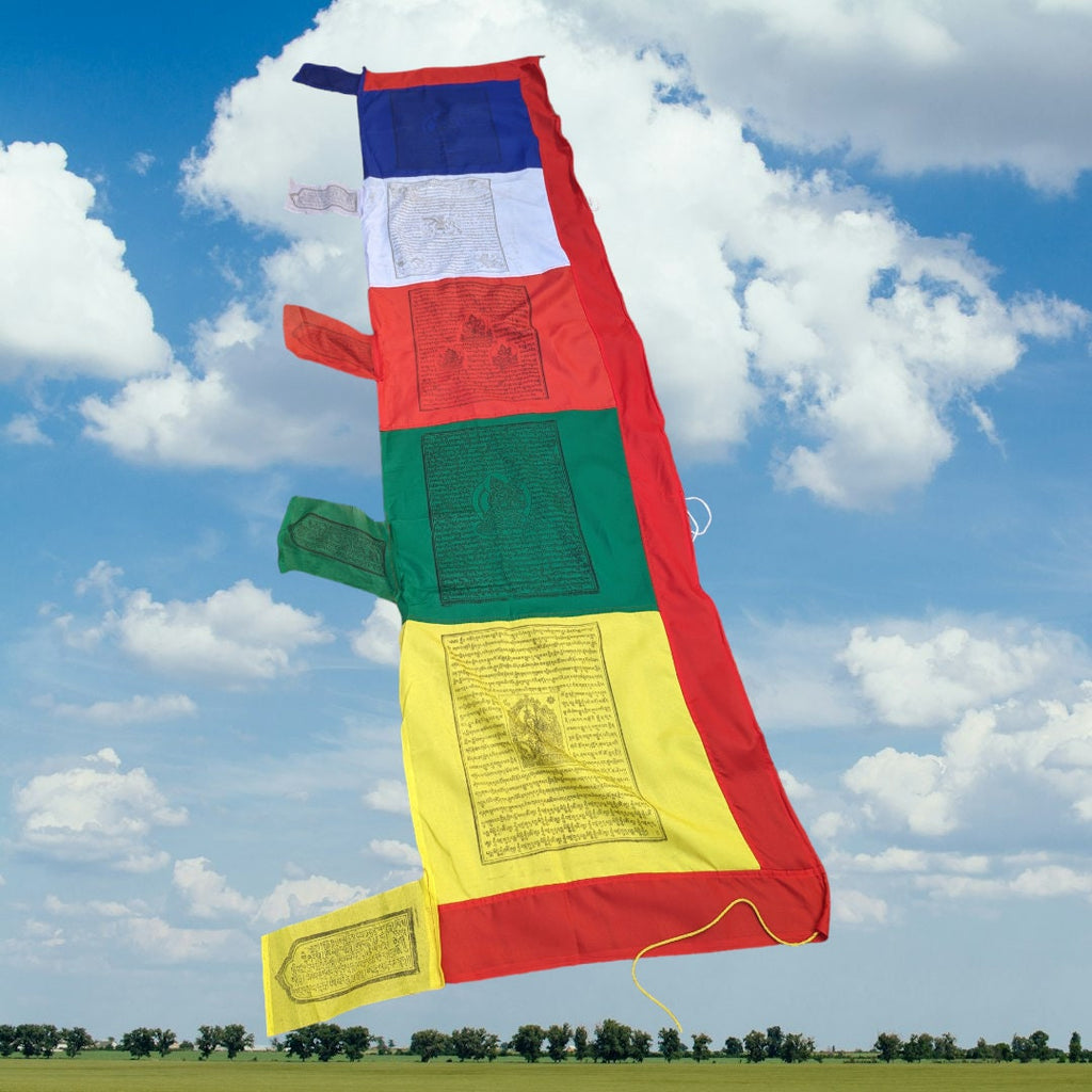Extra Large Tibetan Prayer Pole Flags: Outdoor Buddhist Sutras