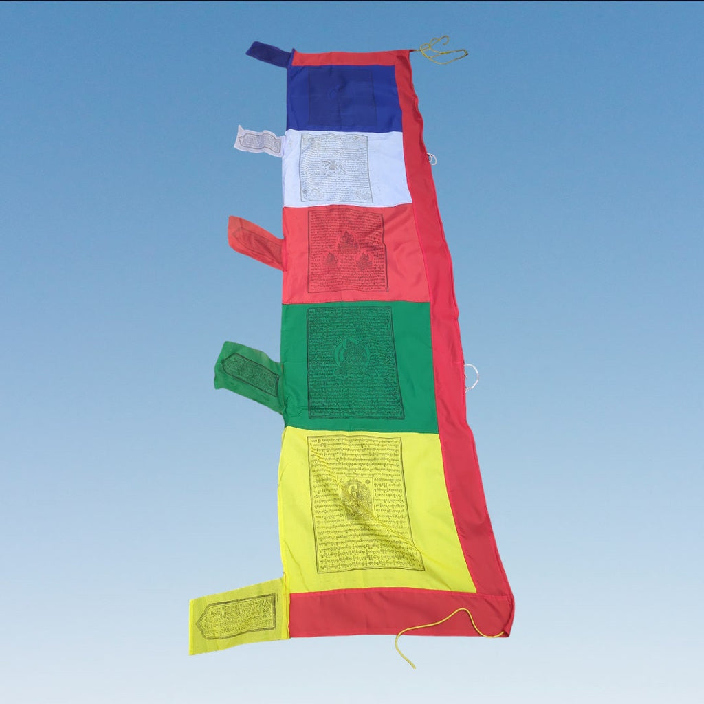 Extra Large Tibetan Prayer Pole Flags: Outdoor Buddhist Sutras
