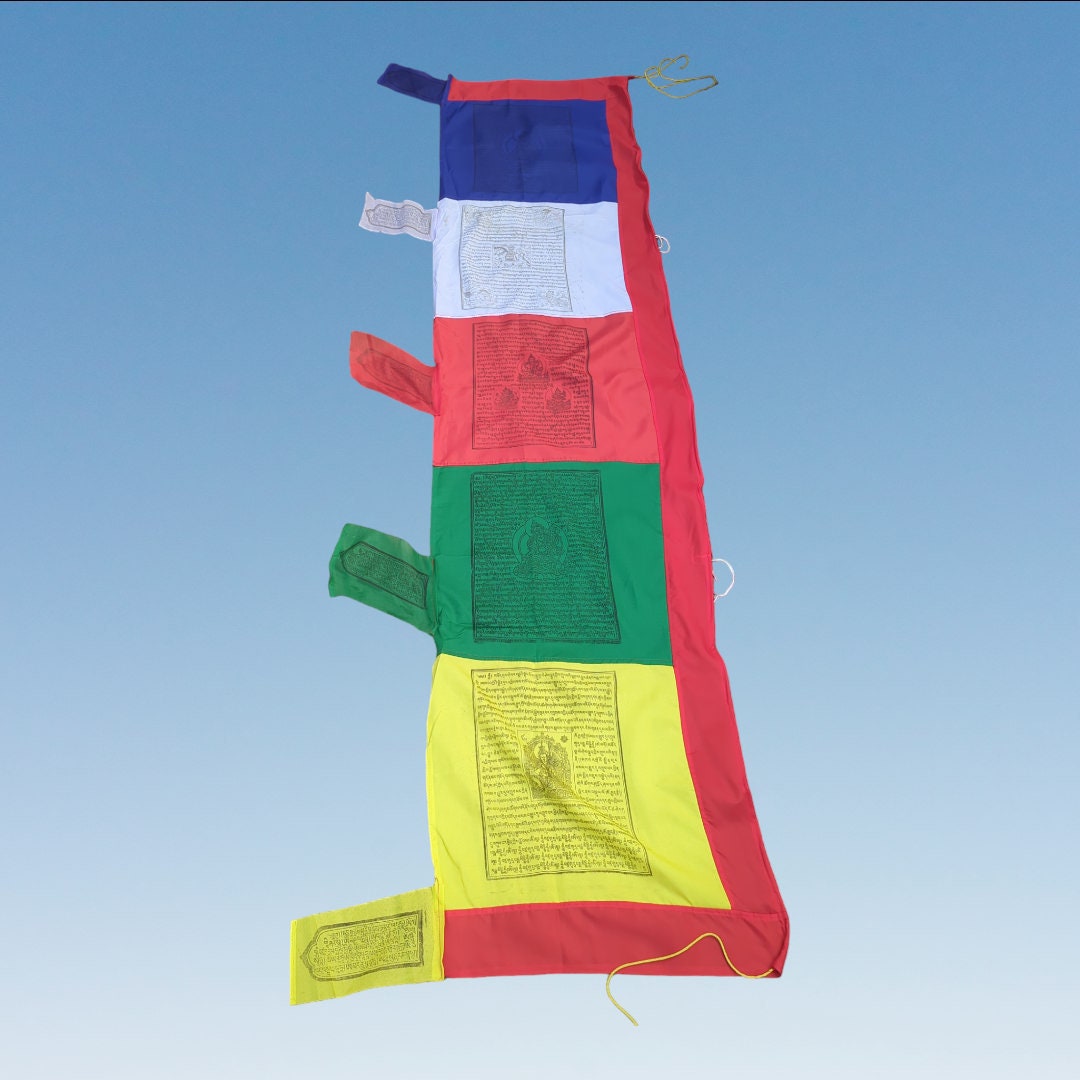 Extra Large Tibetan Prayer Pole Flags: Outdoor Buddhist Sutras