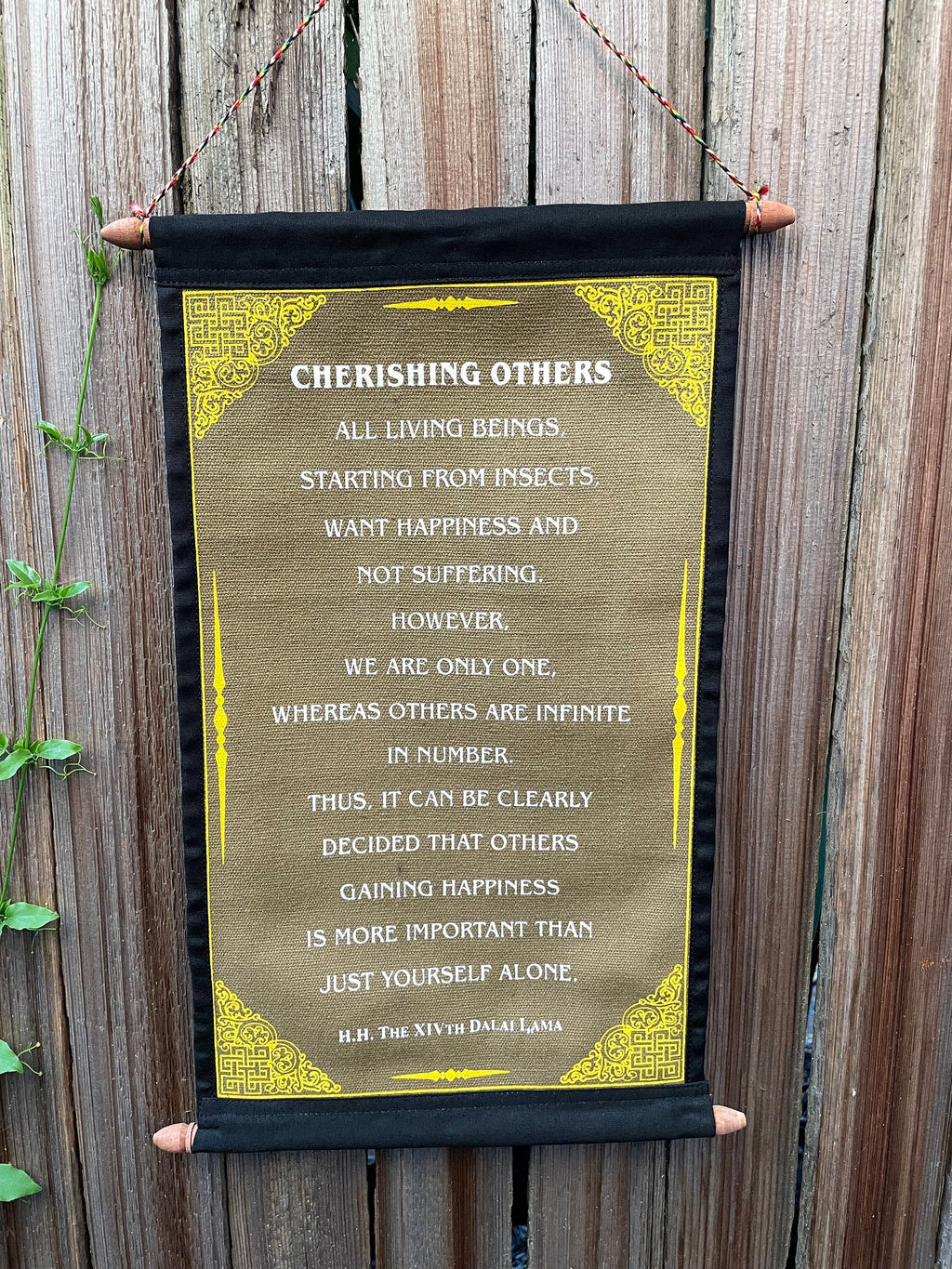 Dalai Lama Quotes Cotton Wall Hanging: Cherishing Others