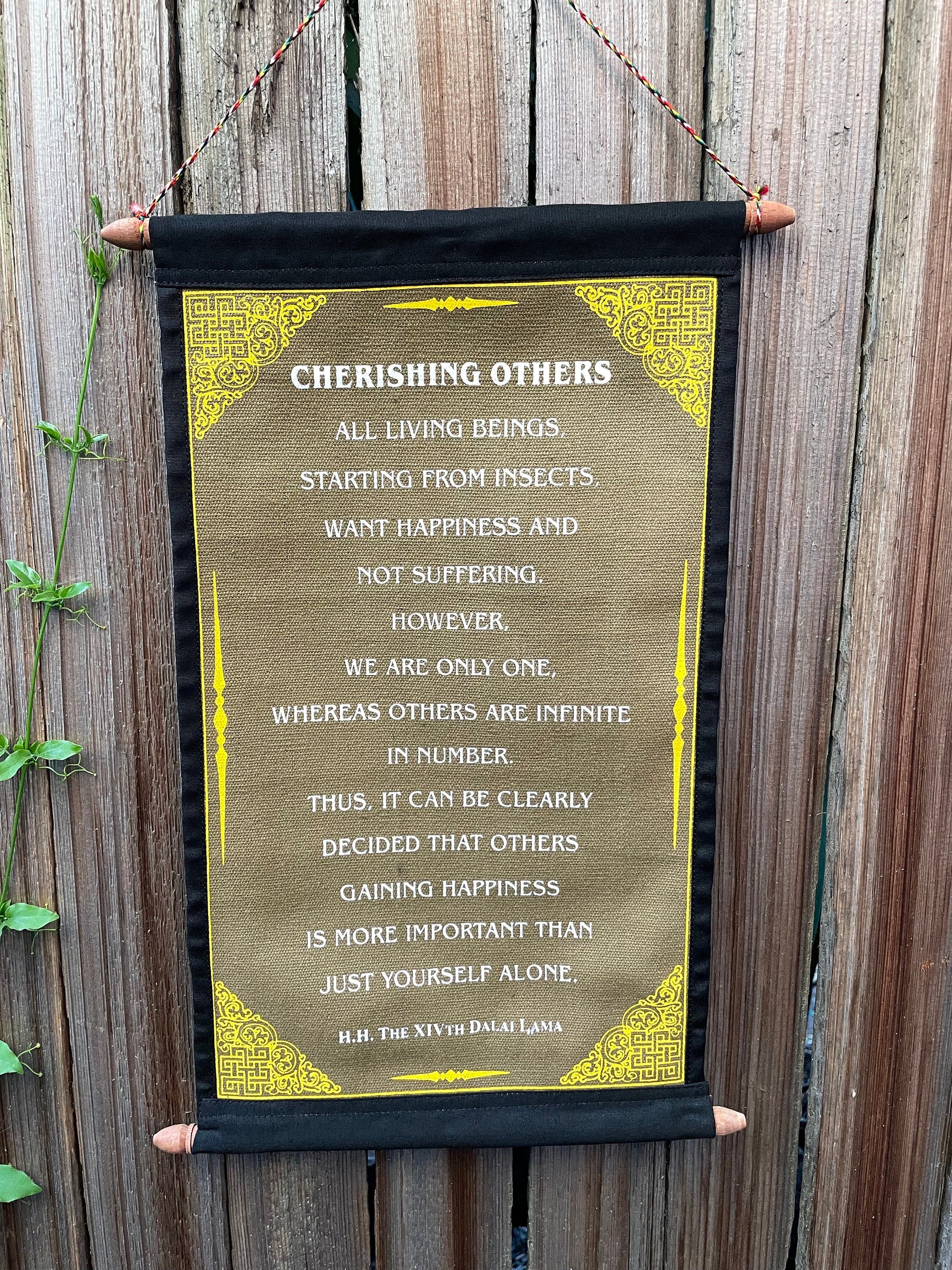 Dalai Lama Quotes Cotton Wall Hanging: Cherishing Others