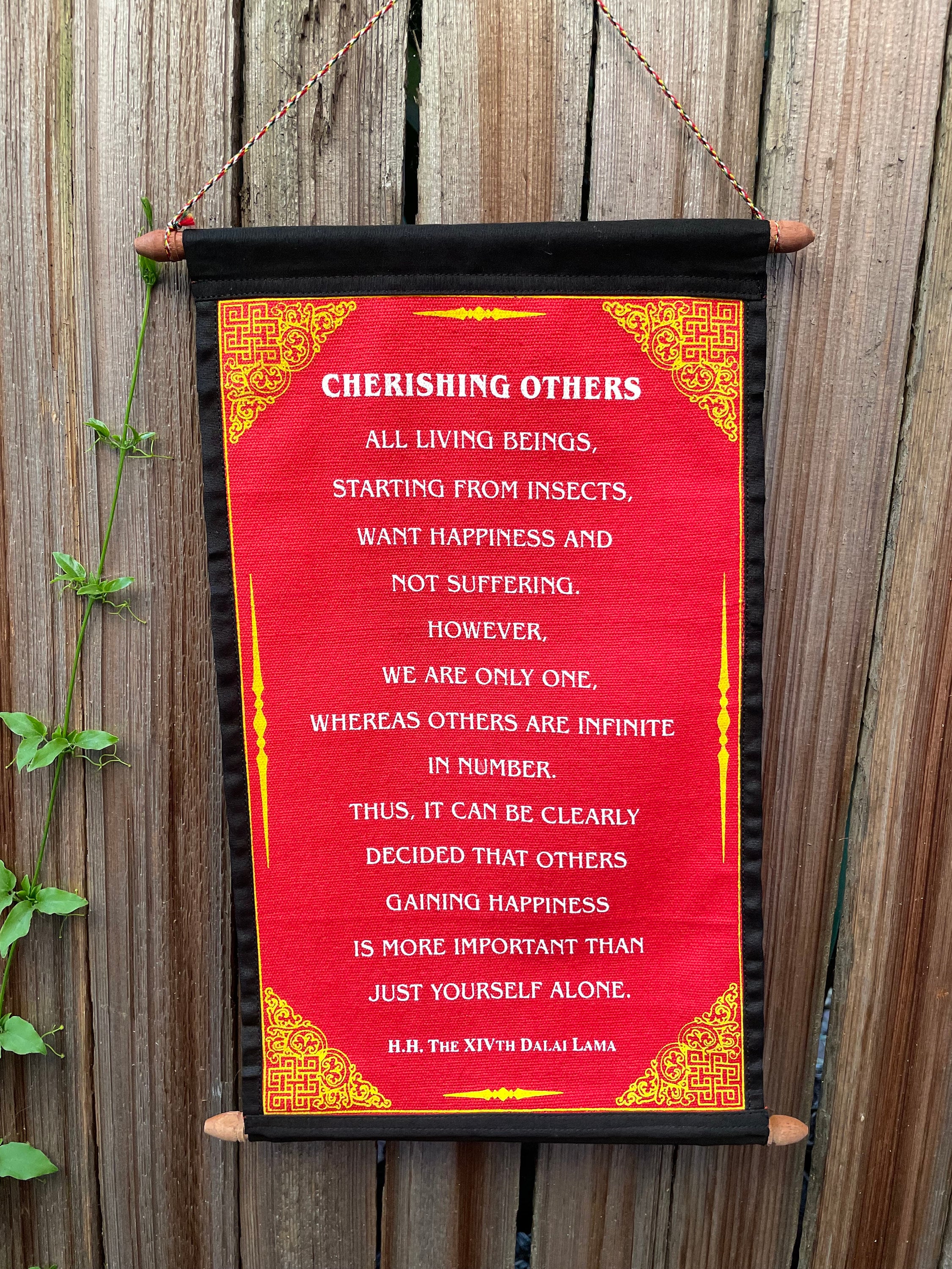 Dalai Lama Quotes Cotton Wall Hanging: Cherishing Others