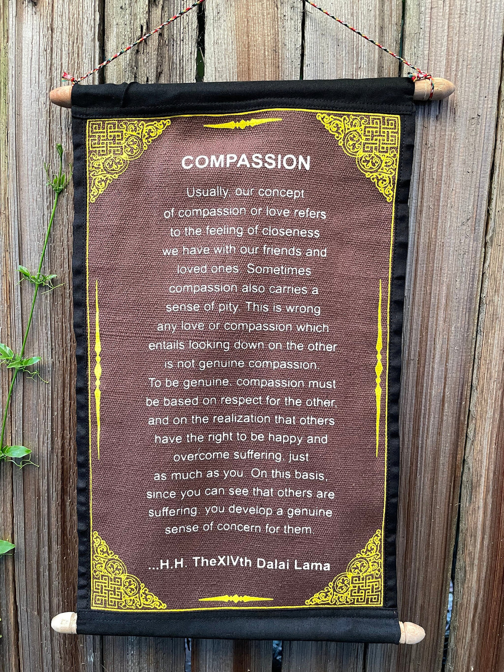 Dalai Lama Compassion Quote Tapestry - Inspirational Cotton Wall Hanging