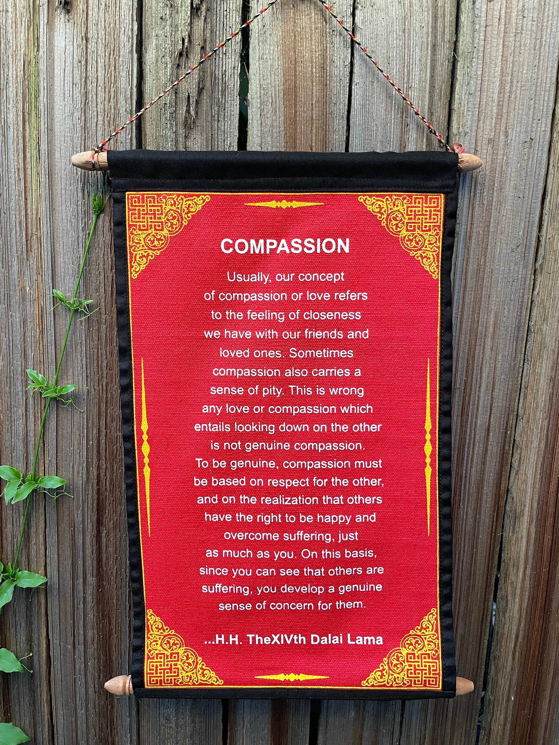 Dalai Lama Compassion Quote Tapestry - Inspirational Cotton Wall Hanging