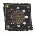 Zodiac Sun Tarot Cloth: Golden Selenite Crystal Altar Tablecloth