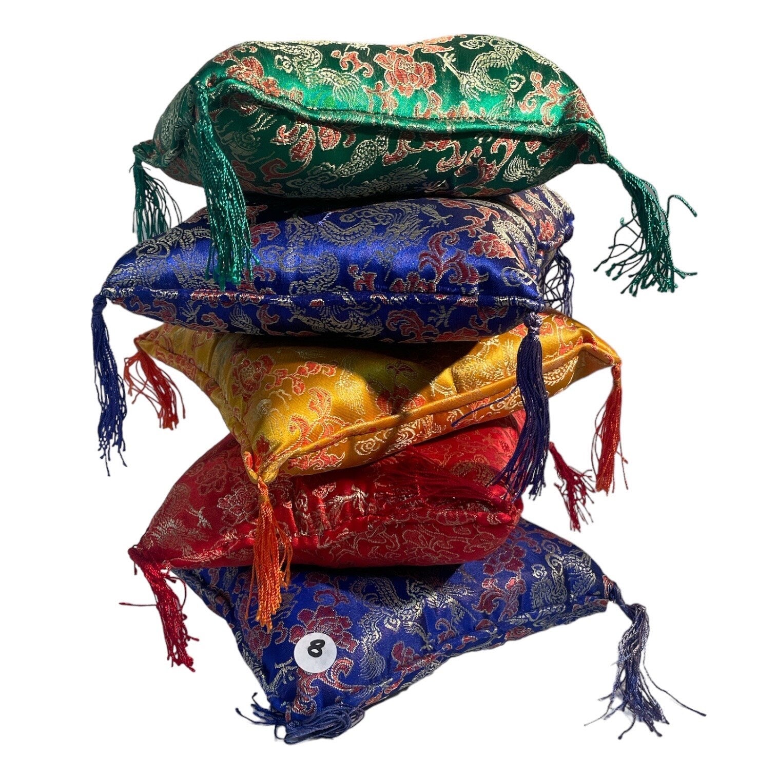 Handmade Silk Singing Bowl Cushion: Tibetan Ring Pillow