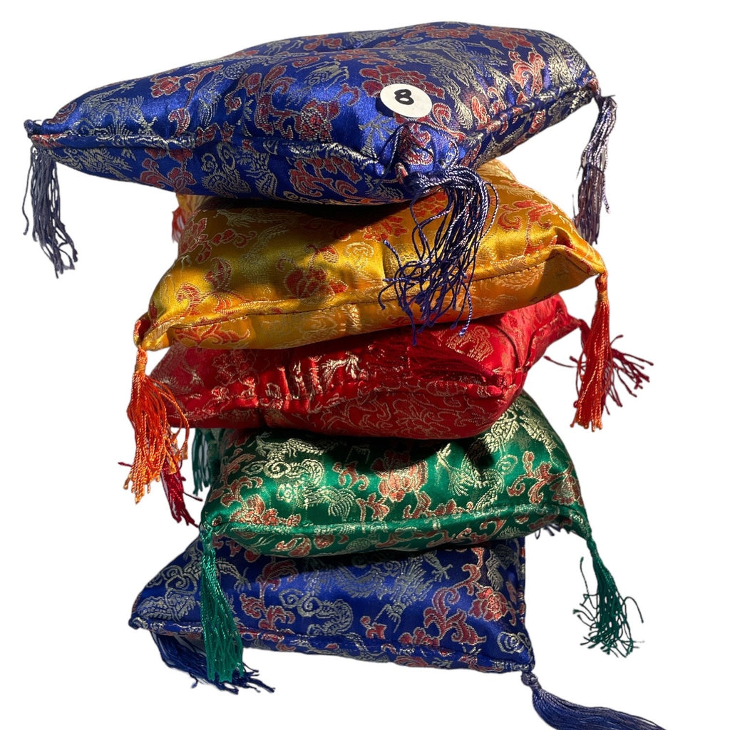 Ethnic Singing Bowl Cushion: Nepalese Made, Recycled Wool