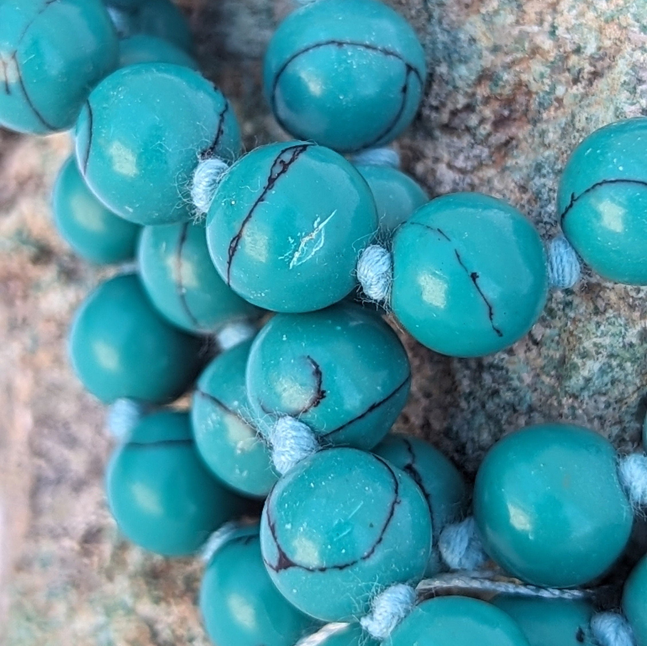 Turquoise Meditation Mala: 108 Knotted Beads, Spiritual Jewelry