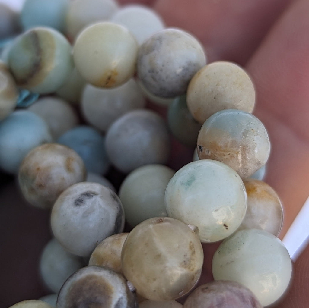 Light Green Agate 7 Chakra Mala: Knotted Meditation Beads